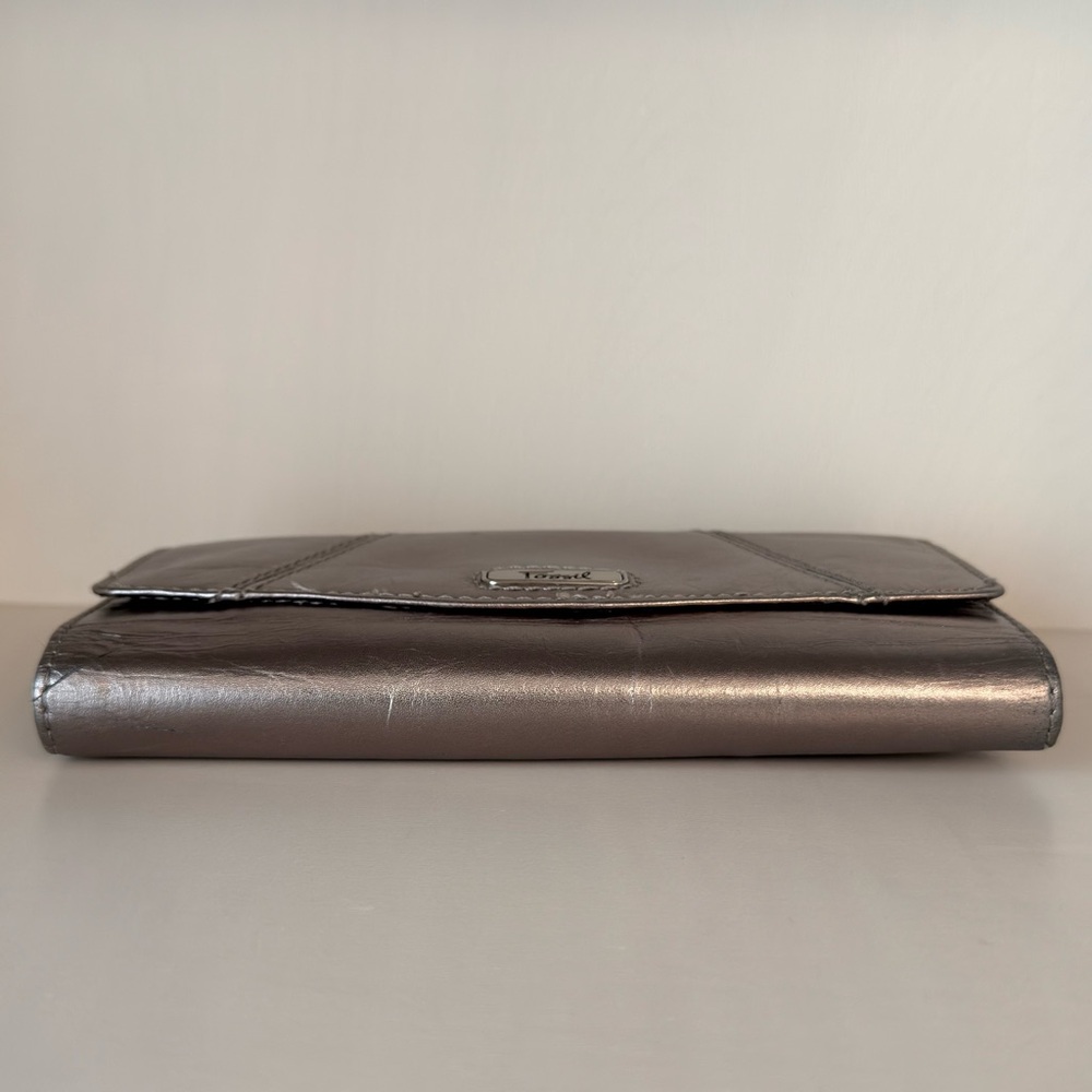 Fossil Y2K Metallic Silver Wallet, extra insert 7x4 - Picture 3 of 16